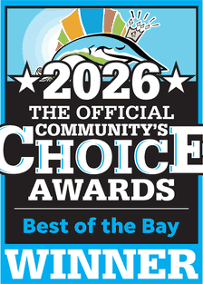Taylor Dental's "Best of the Bay" Community's Choice Awards winner logo, 2026