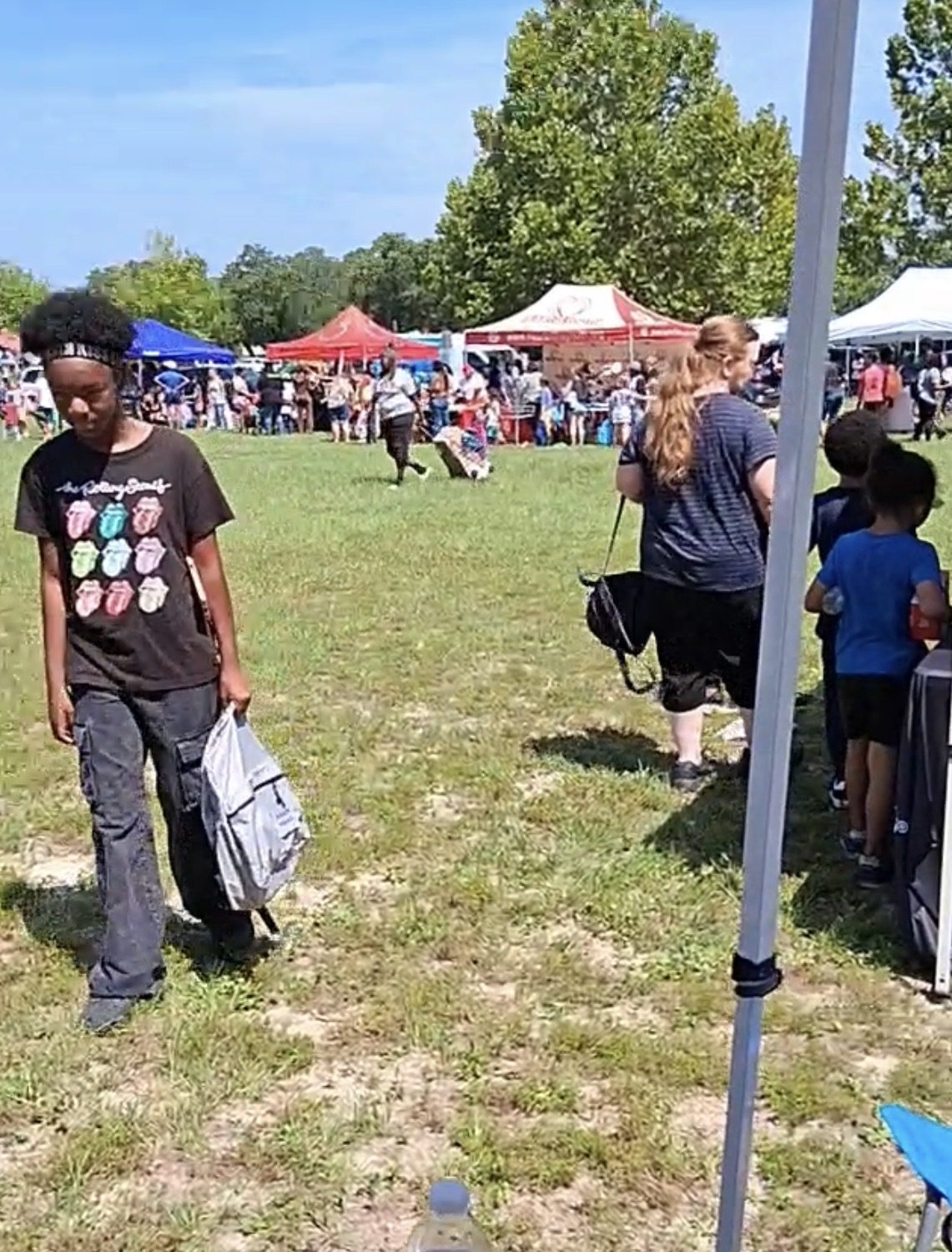 Attendees at the PCS Outreach Ministries back-to-school event in Pensacola